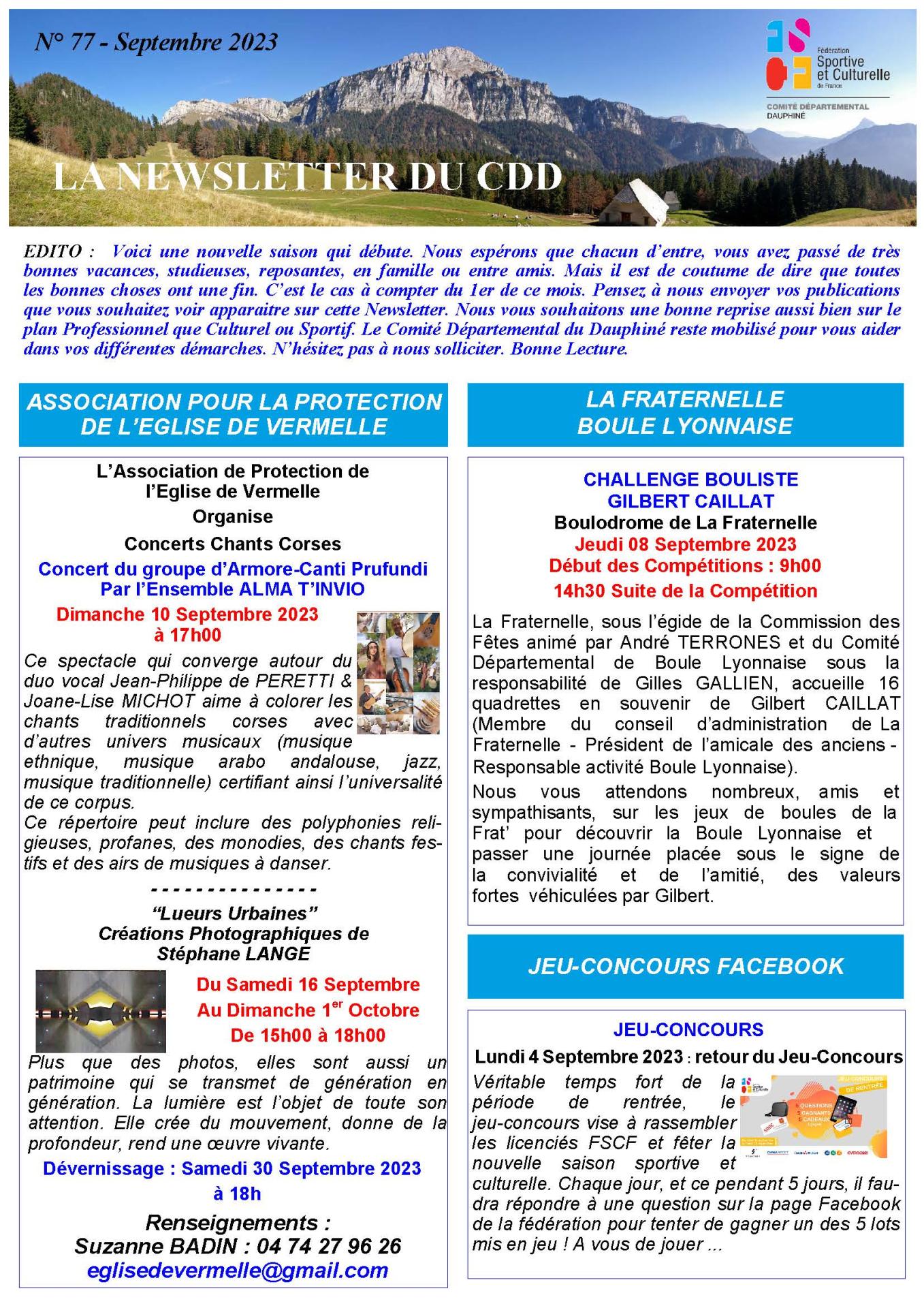 Newsletter n77 09 2023 page 1
